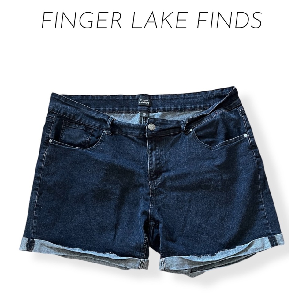 Simply Emma Dark Blue Jean Shorts, 22W